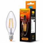 Лампа світлодіодна філаментна MAXUS, G45, 4W, яскраве світло, E14 (1-LED-548)